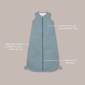 Mori Ribbed Front Opening Sleep Sack 1.5 TOG - Ribbed Blue - 2-4 Y